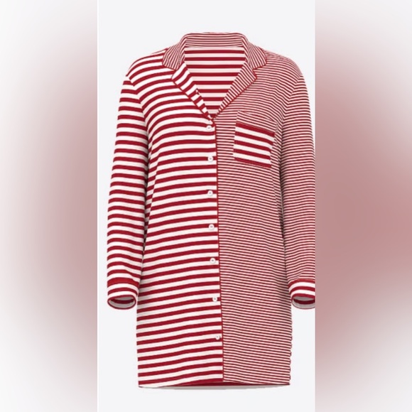 Victoria’s Secret Modal Soft Striped Button Down Long Sleeve Nightshirt Large - Picture 9 of 9